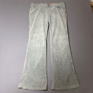 Blue Asphalt Corduroy Pants Womens 13 Gray Flare Leg Mid Rise Stretch